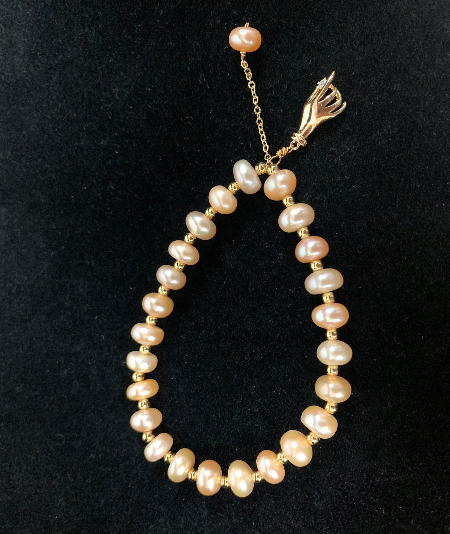Elegant Freshwater Rose Pearl Bracelet